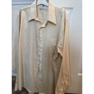 LL Bean Mens XL White Ivory Long Sleeve Dress Shirt 15.5-35 100% Cotton Used